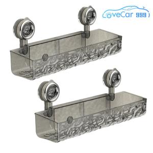 【Fast delivery】 2Pcs Bathroom Toothbrush Holders with Strong Suction Cups No Drill Clear Wall Caddy