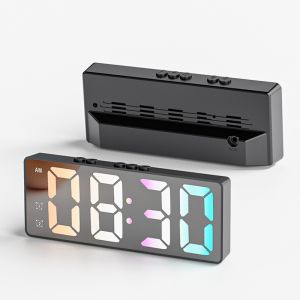 Đồng hồ để bàn kiêm đèn ngủ đèn led đổi màu có báo thức và nhiệt độ -CTG