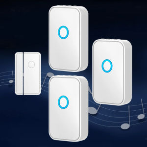 CACAZI wireless by buzzer 918 feet /280 meters range 52 melody alarm windows C58 home security magnetic sensor store alarm