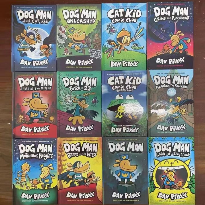 Dog man comic book hardcover Books set of 1-13 by Dav Pilkey for 6 ...