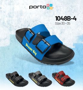 Rumahkaki - Sandal Selop Anak Ban Dua Porto 1048B-4 Sendal Slop Anak Terbaru Empuk Kekinian Gesper Aktif