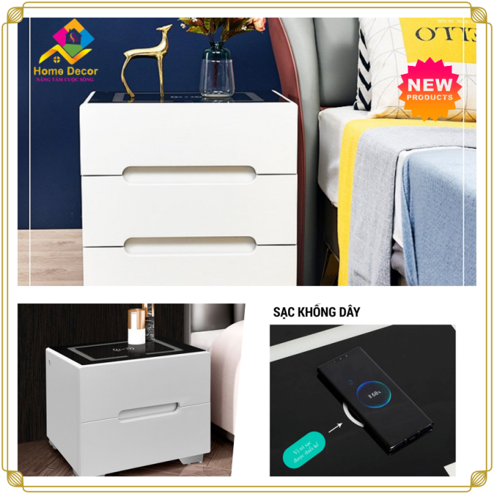 Tủ Đầu Giường Thông Minh - Tab Đầu Giường Sang Trọng Tủ Đầu Giường Khóa ...