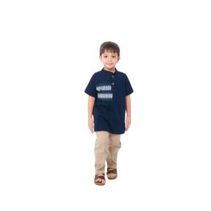 Littlebee Mustofa Navy Setelan Koko Anak 1 sampai 5 Tahun Baju koko Kaos Laki-laki