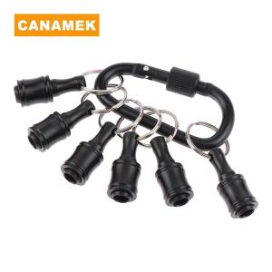 【CANAMEK】 6Pcs Set Bit Holder 1 4 Inch Hex Screwdriver Bits Holder Extension Bar Keychain Adapter Drill Bits Change Screw Bit Holder