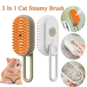 Pet Steam Hair Comb Brush with Spray for Cats and Dogs - USB Powered Soft Massage Comb
