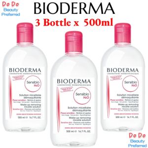 Bioderma Sensibio H2O 500ml (3 Bottle) Make-Up Bioderma Micellar Water 500ml EXP:2028