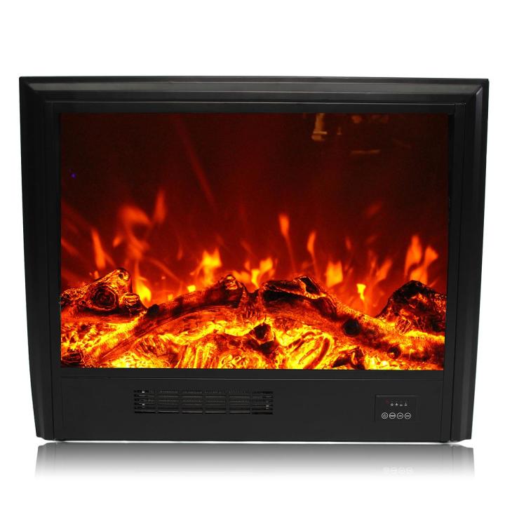 28.5" Electric Fireplace Insert – Built-In Heater With Glass Logs & 3 Flame Colors