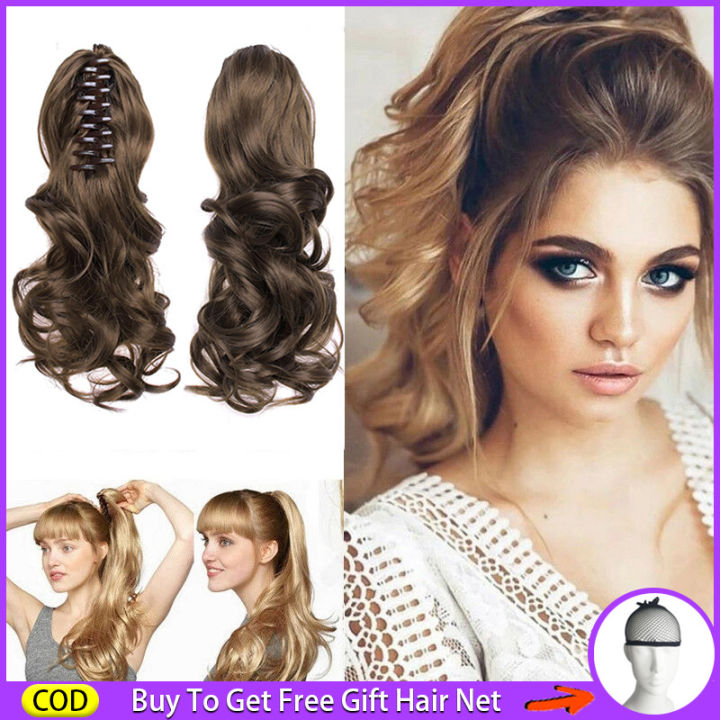 original Clip-On Curly wig for women human hair Ponytail Hair