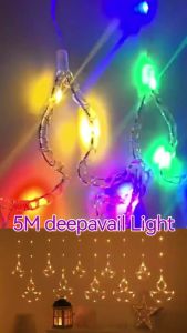 🔥5M 3Color 11 Modes Deepavali Diwali LED Curtain String Light Fairy Lights Indoor Outdoor Festival Home Decoration