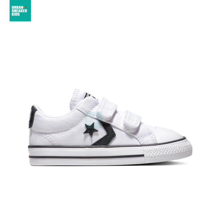 Sepatu Anak Converse Star Player OX Velcro Trainers White Black