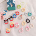CrashStar Cartoon Cute Mobile Finger Ring Lanyard Creative Personality Silicone Phone Chain Pendant Anti-lost Hanging Rope INS Fashion Top Seller. 