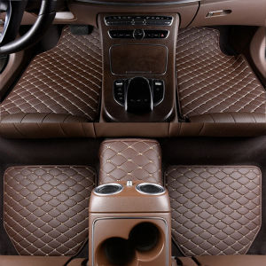 5Pcs Universal Car Auto Floor Mats PU Leather Waterproof Car Floor Mats Deluxe Carpet Automobile Interior
