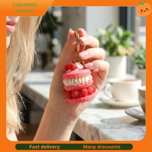 ❣️❣️❣️ Macaron Dessert Keychain Fruit Simulation Cake Pendant Cute Food Style Key Chain for Bag Purse Gift for Girl Friend