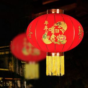 EQUOMT Large 1 pcs Flocking Cloth DIY Merry Chinese Style Spring Festival Decor Festival Lantern New Year Ornament Spring Festival Props