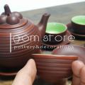 Ấm trà tử sa Bát Tràng dáng măng cụt (Bộ ấm chén trên không kèm khay). 