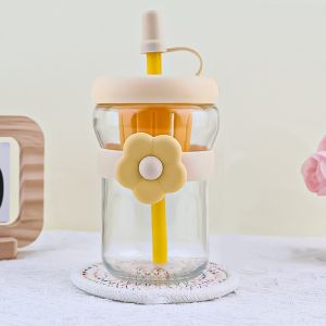 Zaman Now - Botol Minum Motif Bunga Lucu Transparan /  Botol Minum Motif Bunga Kekinian / Botol Minum Dengan Desain Bunga Unik