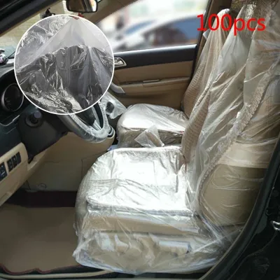 100 Disposable Plastic Car Seat Covers Vehicle Cover Valet Roll Protective