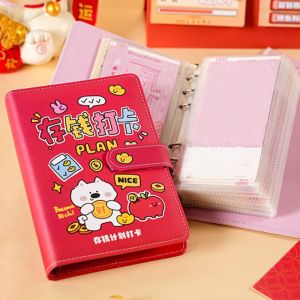 RIVVY Handbook Saving Money Binder PU Leather Wallet Storage Account Book Easy To Use Cash Envelopes Budget Binder with Lock Girls Boys
