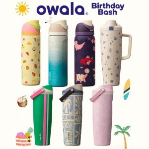 ready stock Original  Owala Birthday Bash 2026 24/32oz｜Party Edition FreeSip Bottle Insulated & Leak-Proof with Straw