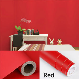 Wallpaper Dinding Motif Polos Merah Ukuran 45CM X 8METER