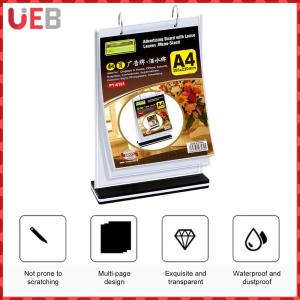 2pcs Menu Display Stand A4 Menu Holders Acrylic Desktop Double Display Holder for Picture Card Store Office Menu Retail Show
