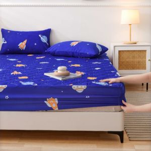 Bedding High-Quality Printed Sheets Pink Heart/Little Whale/Planet/Carrot Rabbit/Orchid/Dinosaur Thickened Sheets Single/Double/Queen/King Size Quilt Cover Sling Sheets