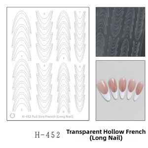 EASYEAH Self-Adhesive French Nail Stickers Full-size DIY Transparent Nail Stickers Fashion Fully Transparent French Edge Template Nail Art