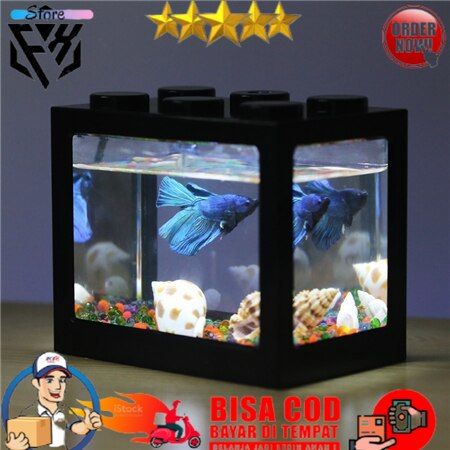PROMO Aquarium Mini Lego Block with Colorful LED FREE Lampu dan Batu ...