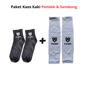 SATU Paket Kaos Kaki Sambung Olahraga Bola Futsal Bahan Nilon Dan Kaos Kaki Pendek Bahan Spandek