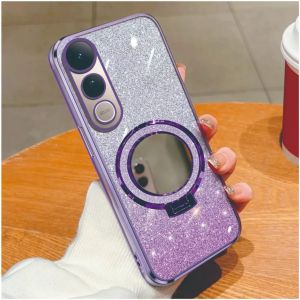 Casing Vivo V50 Lite 4G 5G V40 Lite 5G Luxury Gliter Premium TPU Ring Holder Mirror