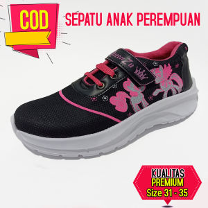 Sepatu Sneaker Casual Olahraga Anak PerempuanUmur 6 7 8 9 10 Tahun TK SD Model Kuda Pony