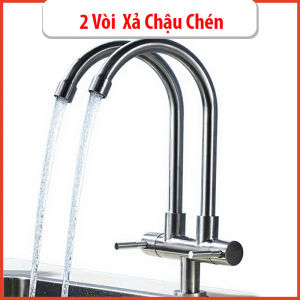 Vòi nước rửa chén 2 đầu lạnh inox 304