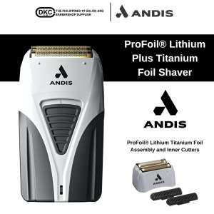 DKC Andis 17260 Profoil Lithium Plus with Charging Stand Gold Titanium Foil Shaver for Barbershop and Salon 220v finale Hypoallergenic