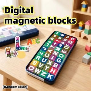 YOUSHI TOP Letters and Numbers ic Building Blocks Interactive Mini Childrens Educational Toy Educational Toy with Tin Box Arithmetic Toy Children