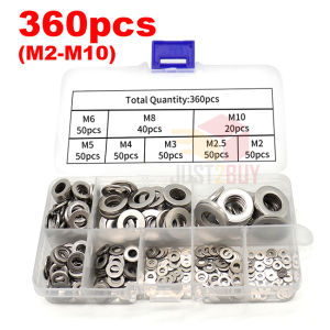 【STOK MSIA】Gasket Keluli 360/580pcs Premium Stainless Steel Flat Washer M2-M12 Sealing Ring Washer Gasket