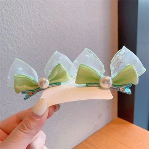 คลิปผมสำหรับเด็ก เพิร์ลสเตอริโอ Bowknot ผม หูกระต่าย Headwear