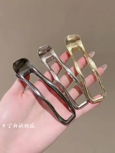 Iron alloy silver hair clip for women 2026 New style duckbill clip for the back of the head ins High-end headwear