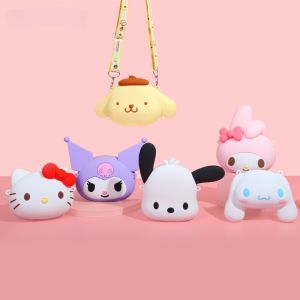 Sanrio Kawaii ซิลิโคน Messenger กระเป ๋ า Hello Kitty Kuromi Cinnamoroll My Melody น ่ ารักอะนิเมะการ ์ ตูนกระเป ๋ าเด ็ กของเล ่ นคริสต ์ มาสของขวัญ