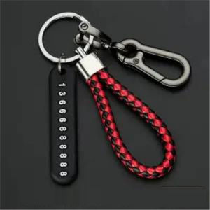 Anti Losing Car Key Chain Korean Fashion Keychain Anti-lost Phone Number Plate Car Motorcycle Keychain Pendant Keyring Key Chain