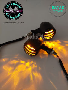 Lampu Sen Variasi Motor Model Classic Jeep Style Hitam Universal Cb Rx king Vixion Scoopy Dll