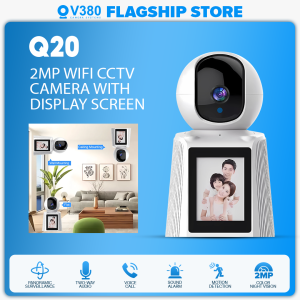 V380 Q20 2MP HD CCTV Camera With 4.3in LCD Display Screen Connect Cellphone Baby Monitor Camera And Wireless With Speaker Smart One Click Video Call IP Security Cameras