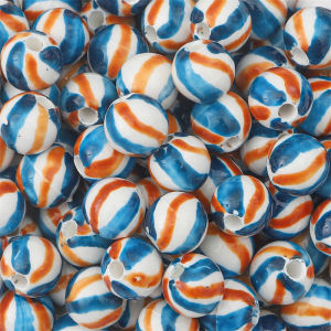 2 Hạt Gốm Sứ Thủ Công 10Mm Cái/túi Hạt Vẽ Tay Sọc Hạt Đệm Tròn Để Tự Làm Vòng Cổ Vòng Tay Trang Sức Phụ Kiện Làm Đồ Thủ Công