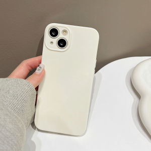 CrashStar Light Color Solid Color Thin Glossy Silicone Soft Phone Case For iPhone 15 14 Pro Max Plus 13 12 11 Pro Max Simple Shockproof Phone Casing Cover With Full Cover Lens Camera Protection Hot Sale