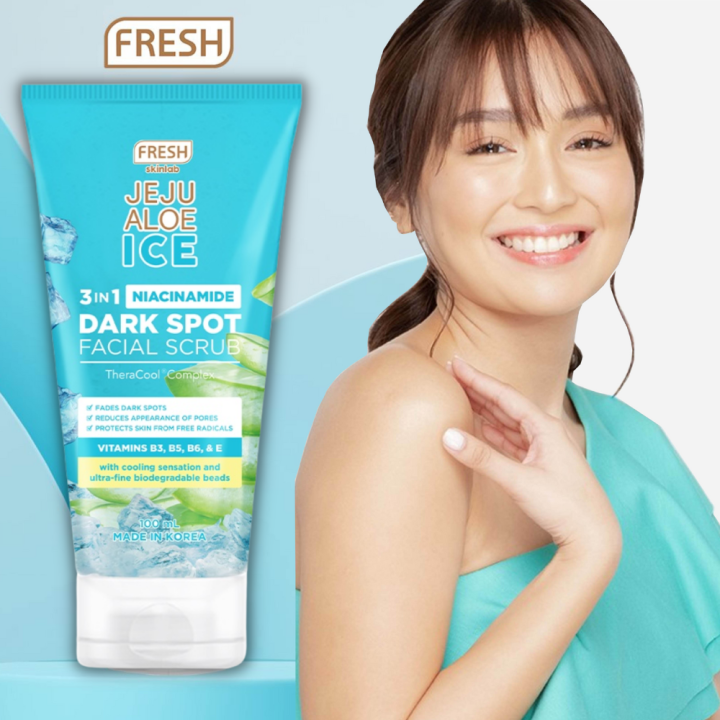 FRESH JEJU ALOE ICE 3 IN 1 NIACINAMIDE DARK SPOT FACIAL SCRUB 100ML