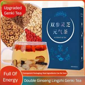 【Buy 3 Get 2 Free】Double Ginseng Ganoderma Lucidum Vitality Tea Selected American Ginseng Codonopsis Ganoderma Lucidum Astragalus Individually Transparent Packaging Real Ingredients Health Tea双参灵芝元气茶