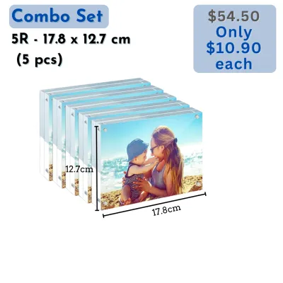 🇸🇬 Acrylic Picture Frames- Desktop Frameless Photo Frames with Magnetic Double Sided Transparent
