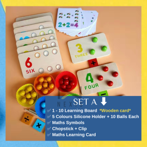 🔥🔥Wooden Play Toy Clip Beads Arithmetic Multifunctional Game Color Number Cognition Up
