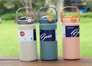 Bình Giữ Nhiệt Boss 800ml 1000ml 1200ML INOX 304 Ly Giữ Nhiệt Có Quai Xách Ống Hút