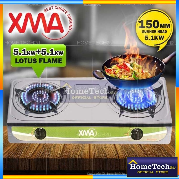 XMA Double Burner Gas Stove XGS-150DSS Dapur Gas Cooker Stainless