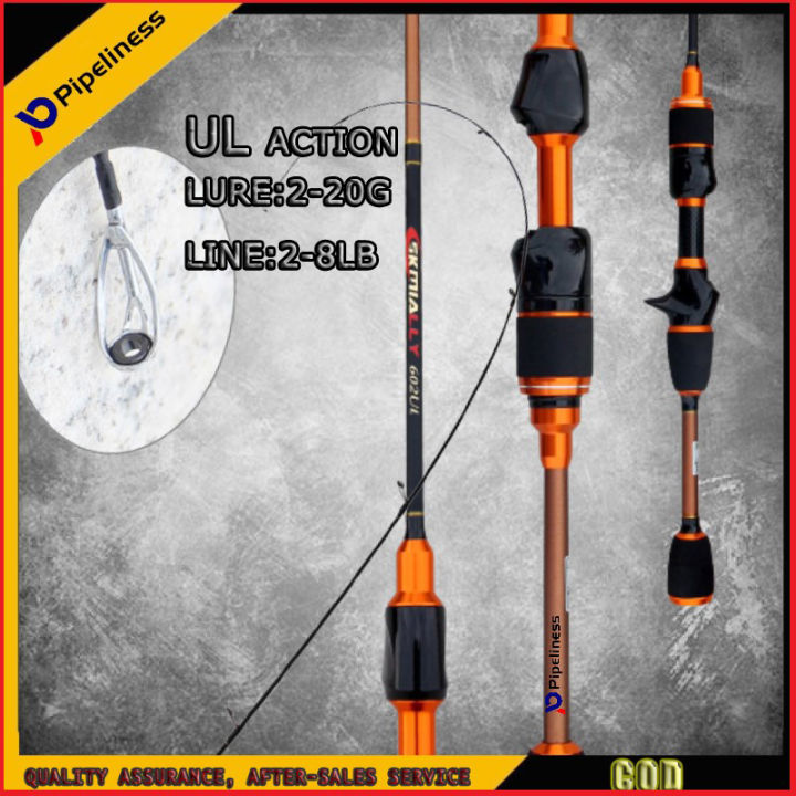 COD【PIPELINESS】SKMIALLY 5-8g 2-6lb Ultralight Fishing Rod Solid Tip UL ...